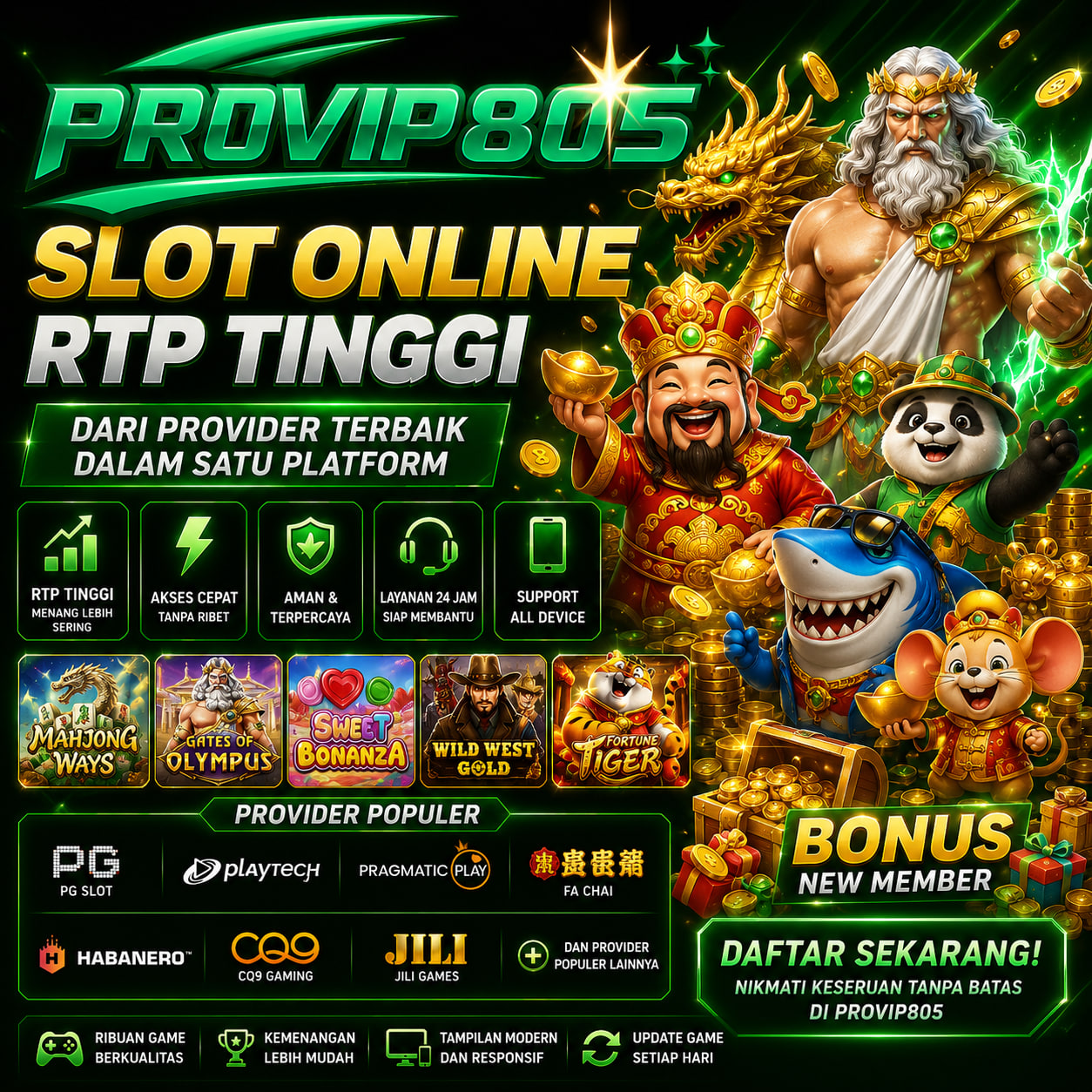 Thumbnail 1 of 3, Poster, PROVIP805 || Slot Gacor Online RTP Tinggi dari Provider Terbaik dalam Satu Platform designed and sold by PROVIP805.